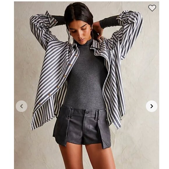 NWOT Free People/We the Free Dark Angel Vegan Micro Shorts | Charcoal Combo - Picture 1 of 7